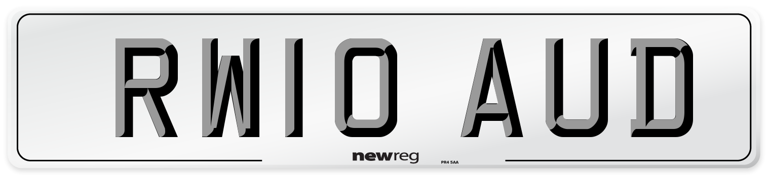 RW10 AUD Number Plate from New Reg
